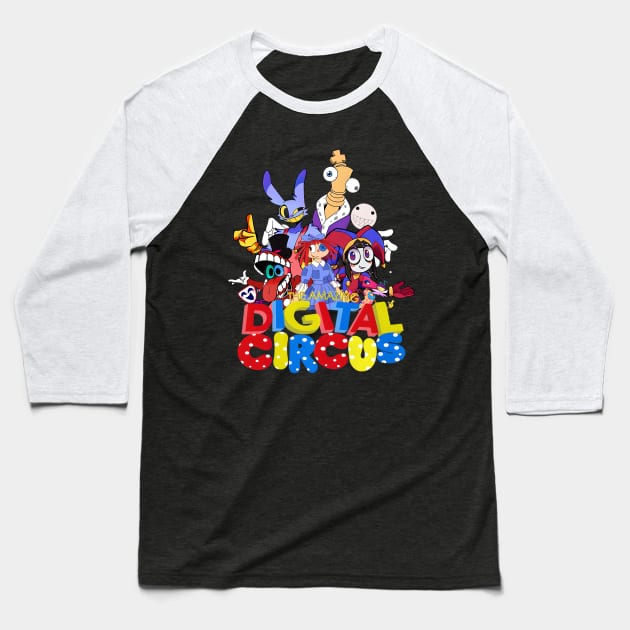 The Amazing Digital Circus Baseball T-Shirt by alujino